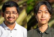 Head shots of Prithvi Dake (left) and Jaewon Lee (right), recipients of the Mitsubishi Chemical Fellowship.